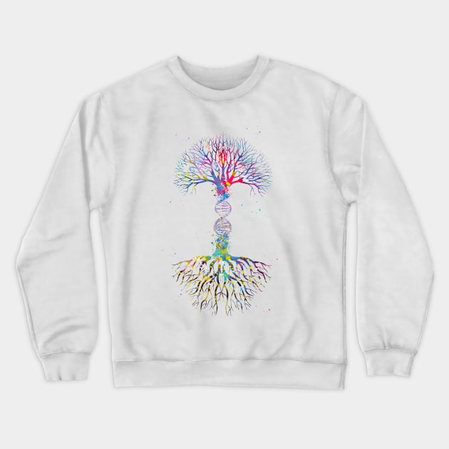 DNA Tree Crewneck Sweatshirt by erzebeth